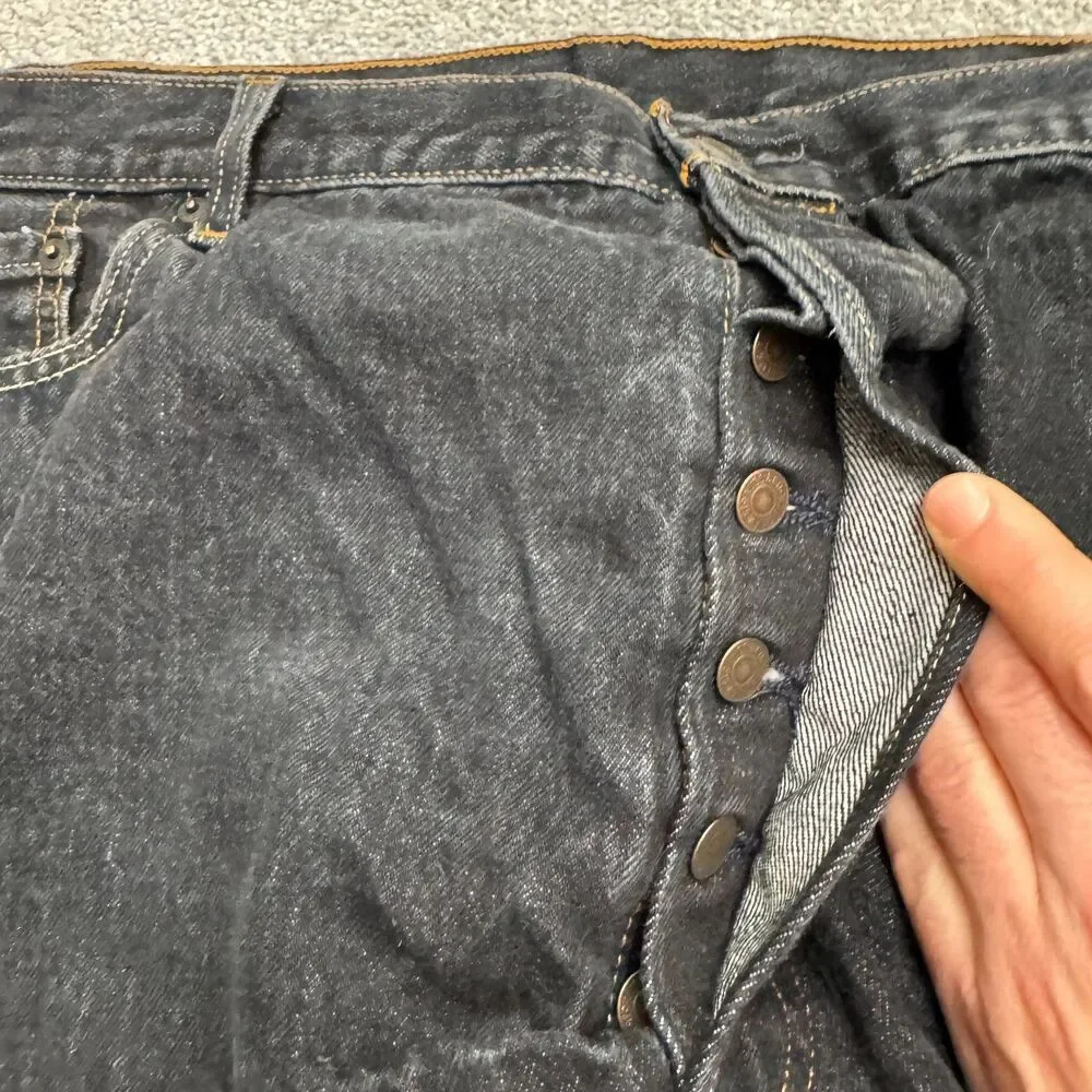Levi's 501 Original Fit Straight Leg Button Fly Denim Jeans Men 48x34 Tall Black
